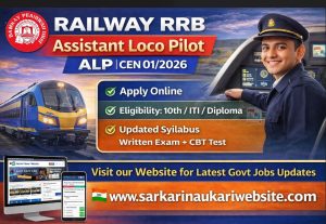 Railway RRB Assistant Loco Pilot ALP CEN 01/2026 Recruitment 2026 Apply Online