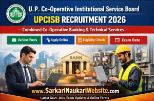 U.P. Co-Operative Institutional Service Board (UPCISB) recruitment 2026