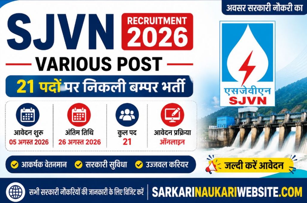SJVN-Various-Post-Recruitment-2026-Apply-Online