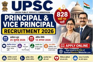 UPSC Principal and Vice Principal Recruitment 2026 Apply Online for 828 Posts, Eligibility, Last Date
