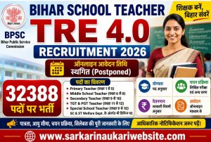 Bihar School Teacher TRE 4.0 Recruitment 2026 Online Form for 32388 Post