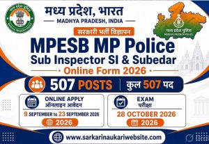 MPESB MP Police Subedar & Sub-Inspector Recruitment 2026