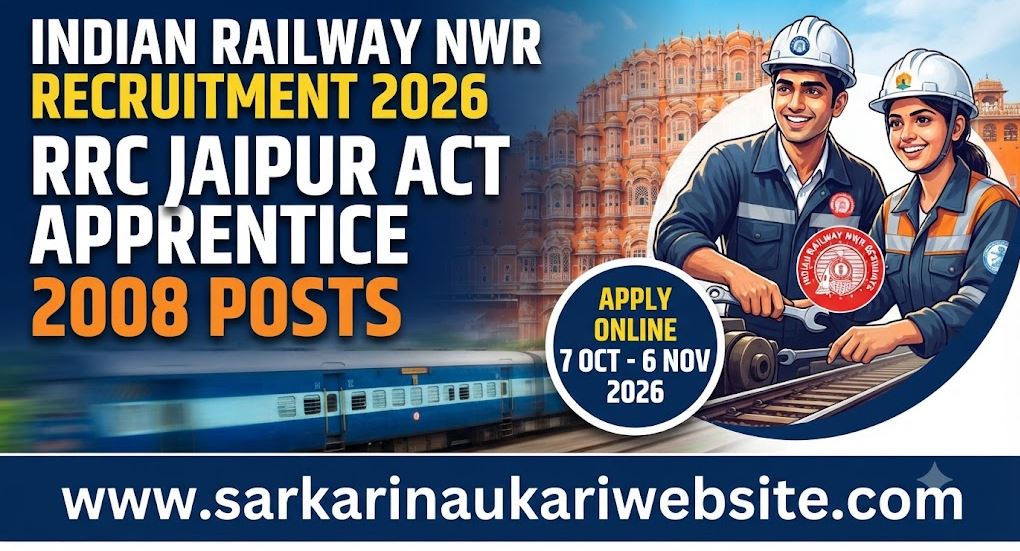 Indian Railway NWR Region RRC Jaipur Act Apprentice Recruitment 2026