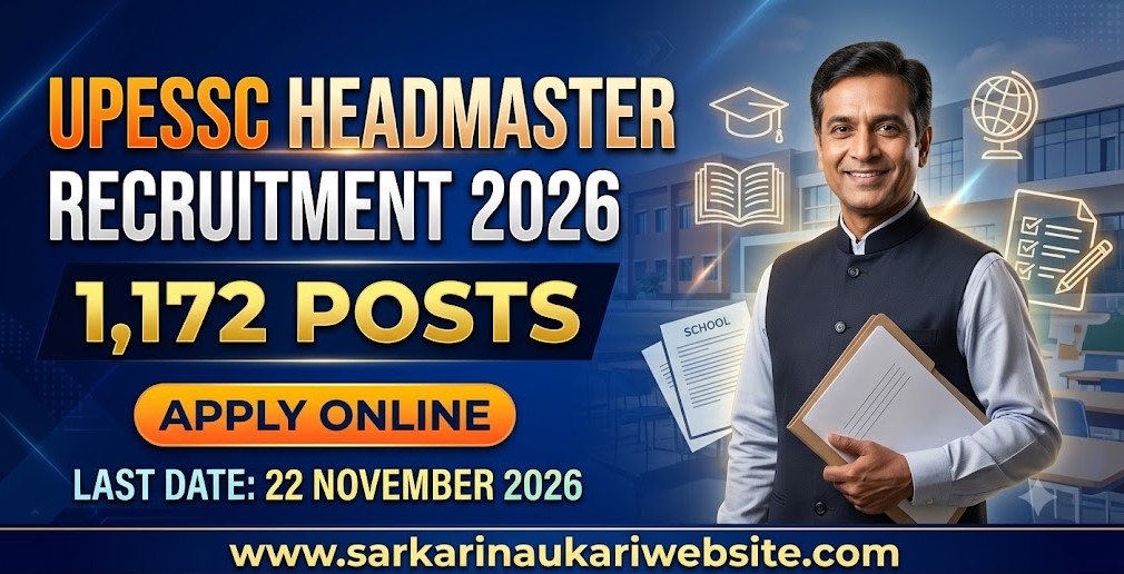 UPESSC UP Headmaster Recruitment 2026 – Apply Online for 1172 Posts