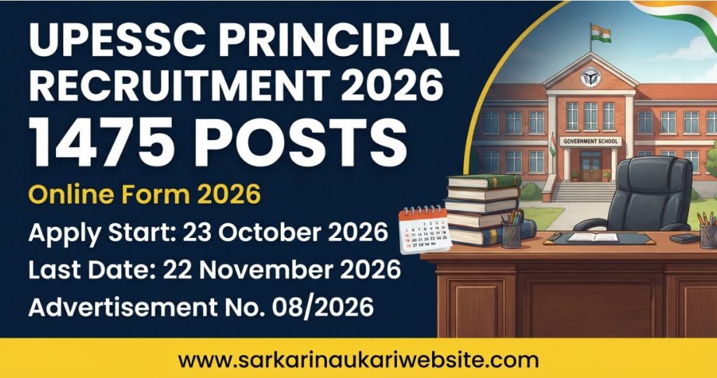 Uttar Pradesh UPESSC UP Principal Intermediate Level Recruitment 2026
